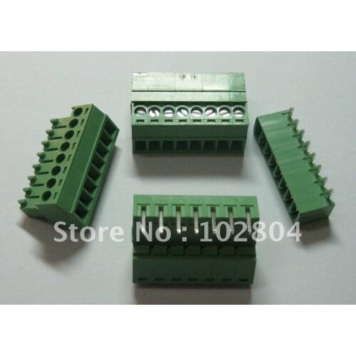 60 pcs Screw Terminal Block Connector Pitch 3.81mm Angle 8 pin/way Green Color Pluggable Type with angle pin