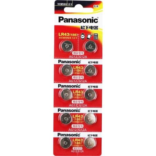 200pcs/lot Panasonic AG12 Battery LR1144 LR43 Coin Button Batteries Cells 1.5V Alkaline For Watch Toys digital camera camcorder
