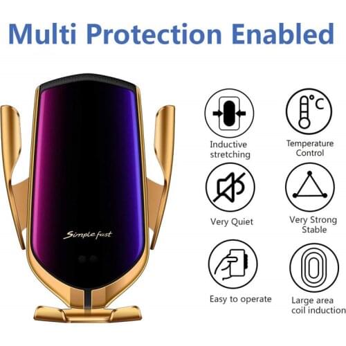 Wireless QI Car Charger Stand10W Automatic Clamping Auto Induction Fast Charging for IPhone 12Pro Max XS Galaxy S20