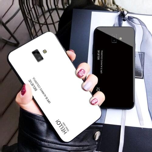 For Samsung Galaxy J4 J6 Plus Case Luxury Hard Tempered Glass Gradient Protect Back Cover case For Samsung j6 plus j4 plus 2018