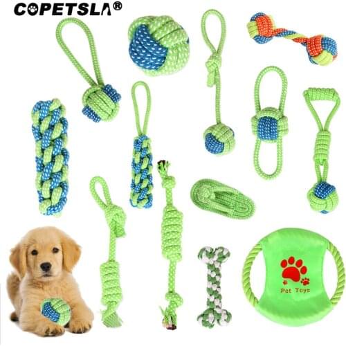 Copetsla 1Pcs Dog Chew Cotton Rope Toy for Dogs Outdoor Teeth Clean Dog Ball Rope Toys for Large Small Dogs Fun Interactive Toys