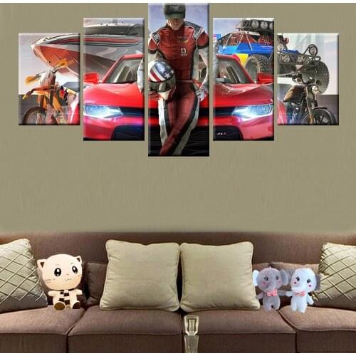 Home Decor Wall Art 5 Panel HD Print Handsome Racing Canvas Painting Poster Picture Modular Art