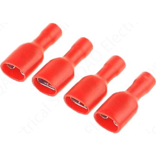 FDFD1-250 FDFD1.25-250 insulating Female Insulated Electrical Crimp Terminal Connectors Cable Wire Connector 100PCS/Pack FDFD