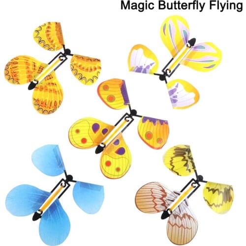 Fairy Flying In The Book Butterfly Rubber Band Powered Wind Up Butterfly Toy Great Surprise Birthday Gift