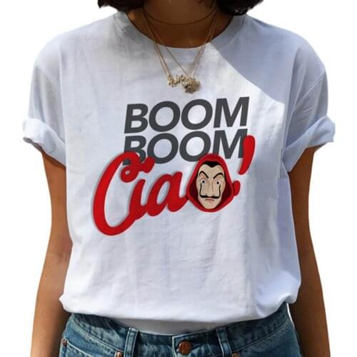 Womens T-shirt La Casa De Papel Tshirt Funny Top Tee Female Print T-shirts The House of Paper T Shirt New Money Heist T Shirts