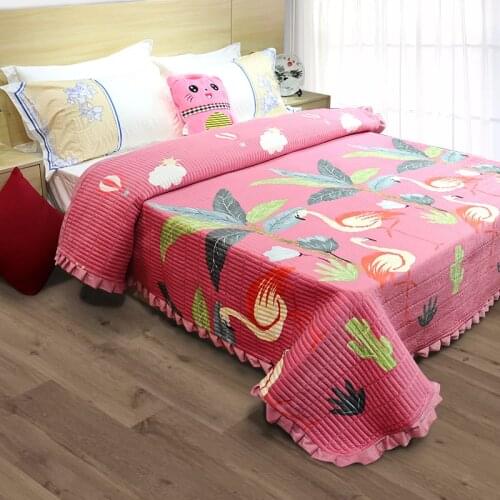 Smooth and Soft Flannel Bed Cover AB Side Flat Sheet Queen Size 200x230cm