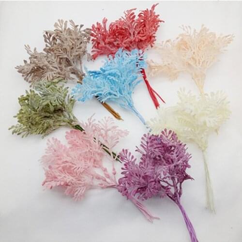 6PCS Artificial Leaf Flower Head Artificial Flower Bouquet Wedding Home Decoration Wreath DIY Apparel Hair Accessories