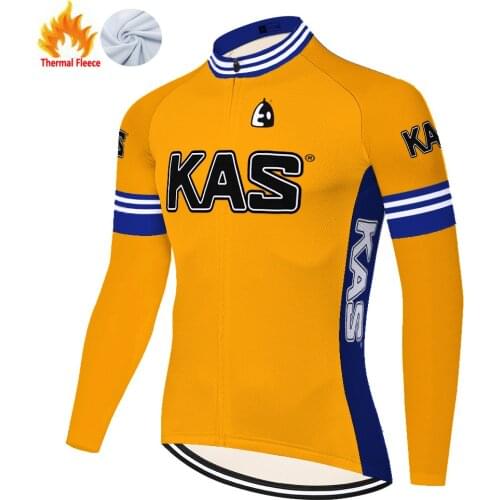 Kas Retro Winter Thermal Fleece Tenue Velo Homme Camiseta Masculino Jersey Chaqueta Mallots Ciclismo Hombre Maillot Ciclismo
