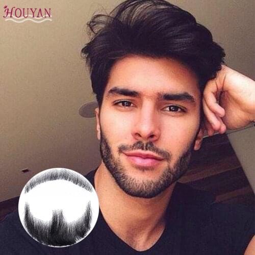 HOUYAN Mens mustache 5 types natural fake beard handmade fake beard sexy beard synthetic lace invisible beard