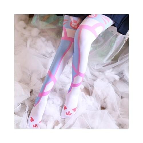 New Game cosplay style sexy DVA Cosplay Periphery Printing Overknee high knee stocking LOLITA STOCKINGS QX-01