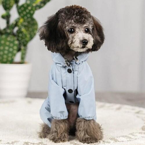 Dog Raincoat Waterproof Four-legged Hooded Clothes Warm Pet Supplies for Autumn Winter Cotton Costumes for Small/Large Dogs