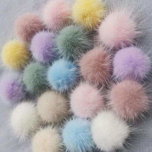 2pcs Diy Pompon 4cm Mink Pompoms Fur Balls For Headwear Keychain Scarf Shoes Fur Pom Pom Decoration Diy Christmas Craft Supplies