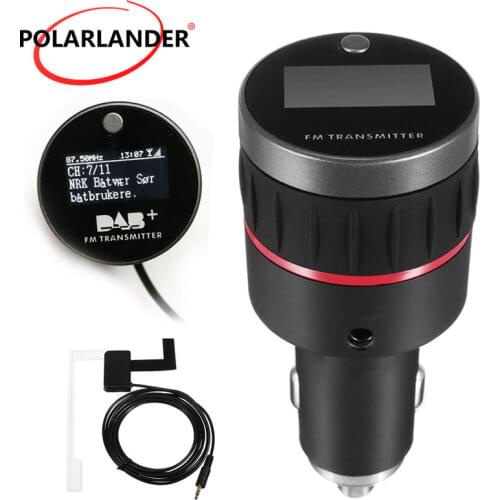 With 5V 2.4A A USB Part With Converter Plug-and-Play Knob Car DAB Radio Cigarette Lighter Tuner Receiver FM Transmitter