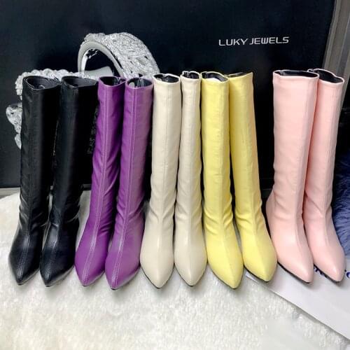 Sexy womens boots boots pointed zipper high heels shoes fashion party sexy womens shoes boots autumn winter long boots female