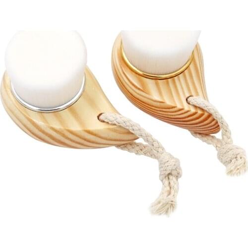 Facial Washing Cleaning Brush with Wood Handle Soft Fiber Massage Exfoliating Blackhead Washing Deep Cleansing Face Care Tools