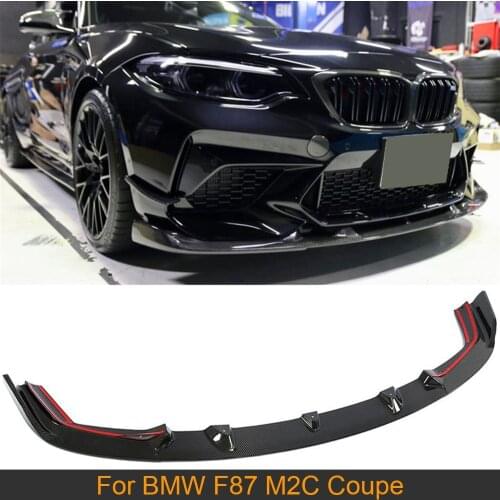 Carbon Fiber Front Bumper Lip Spoiler For BMW 2 Series F87 M2 Competition M2C Coupe 2 Door 2018 - 2020 Car Front Lip Splitters