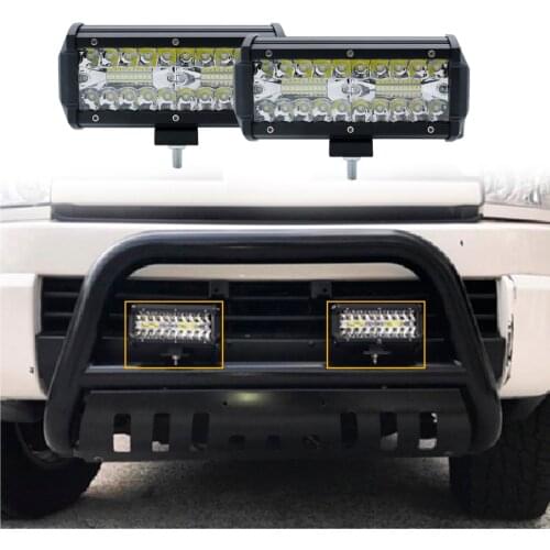 2PCS LED Bar 7 inch LED Light Bar 3 Rows Work Light Combo Beam for Driving Offroad Boat Car Tractor Truck 4x4 SUV 12V 24V