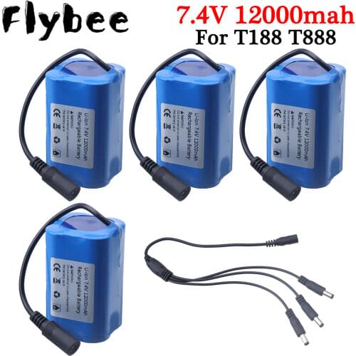 T188 T888 2011-5 TH88 CF18 C18 Speed Limit Cruise RC Fishing Bait Boat Spare Part 7.4V 12000mAh Battery/Boat Charger/3-To-1 Line