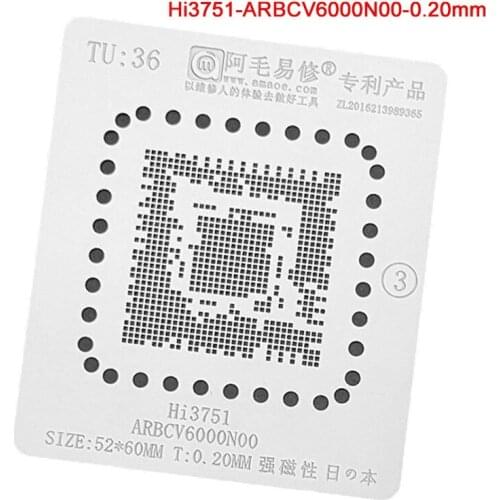 BGA Reballing Stencil For LCD TV IC Hi3751 ARBCV6000N00 Reball IC Pin Solder Tin Plant Net BGA Heating Template TU36
