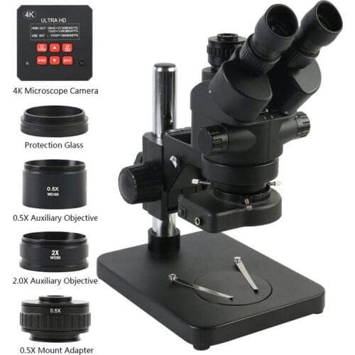 3.5X-90X Trinocular Stereo Microscope 4K 2K 1080P HDMI USB Video Microscopio Camera Phone Pcb Soldering Repair Kit