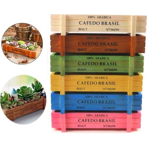 Vintage Wood Garden Flower Planter Succulent Pot Rectangle Trough Box Plant Bed PXPC