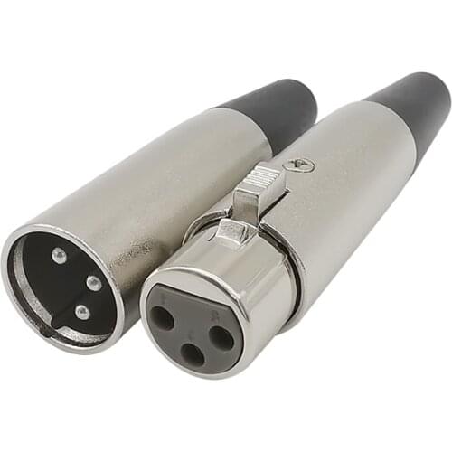 XLR 3Pin Metal Plug Male and Female Jack Solder Adapter Connector for Music Desk Speaker Audio Microphone Mic Cable Terminals