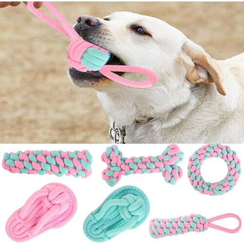 1PC Pet Toothbrush Molar Teeth Cleaning Training Dog Chew Toy Interactive Outdoor Transfer Fun Outdoor Playing Cotton Rope Ball