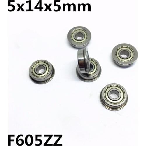 10Pcs F605ZZ 5x14x5 mm Flange Ball Bearings Deep Groove Ball Bearing High Quality F605