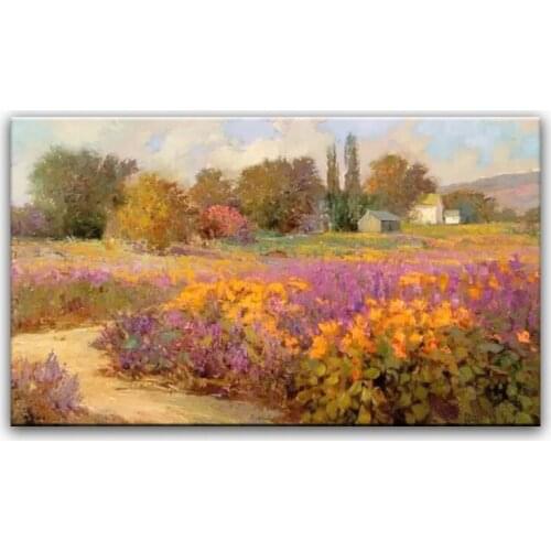 100% hand painted oil painting Home decoration high quality landscape knife painting pictures DM16072125