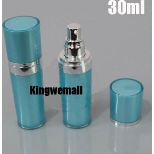 100pcs/lot Capacity 30ml High Grade Acrylic Lotion Bottle for Cosmetic Packaging with Blue Color,Cone-shape