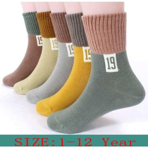 2020 New Spring Kids Socks Sport Boys Socks Girls Socks 1-12 Year Childrn Socks 5 pairs / lot