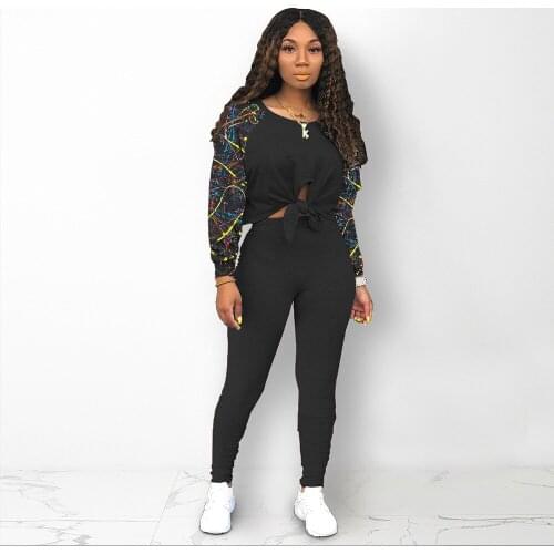 2021 Best Quality Famous Brand Women Set 2 Pcs O Neck Longsleeve Sportswear