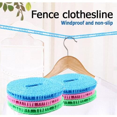 3M/5M Anti-Slip Clothesline Portable Outdoor Windproof Clothesline Travel Retractable Rope Washing Line Drying Clothes Hanger