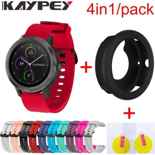 4in1 Smartwatch Accessories For Garmin Vivoactive3 Strap wristband Soft Silicone Bracelet for Vivoactive 3 Case Screen film