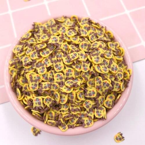 50g/lot Bull Head Slices Polymer Clay Cute Animal Hot Soft Clay Sprinkles for Crafts Making DIY Filling Material Accessories 5mm