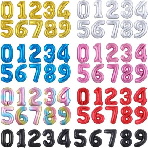 50pcs 30 Inch Rose Gold Number Foil Balloons 0-9 Digital Globos Balls For Anniversary Wedding Birthday Party Decorations