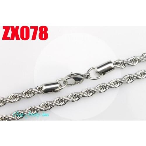 500mm-750mm length 5mm twist chain stainless steel necklace mans lady fashion jewelry 20pcs ZX078