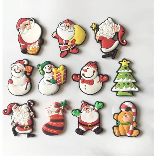 Free shipping (10pcs/lot) Cute Christmas fridge magnets Silicon Gel whiteboard Magnets sticker Novelty X-max gift home decor