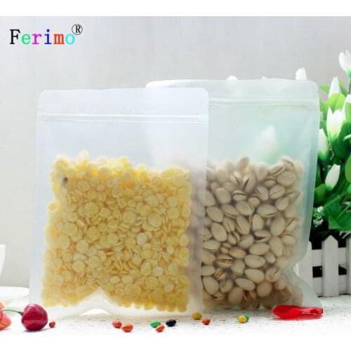 Ferimo free shipping 100pcs Grind arenaceous flat valve bag with thick transparent packaging nuts seal is installed bags