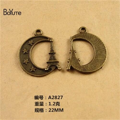 BoYuTe (100 Pieces/Lot) 22MM Moon Tower Charms Antique Bronze Plated Zinc Alloy Charms Pendants Metal Jewelry Findings fit Diy