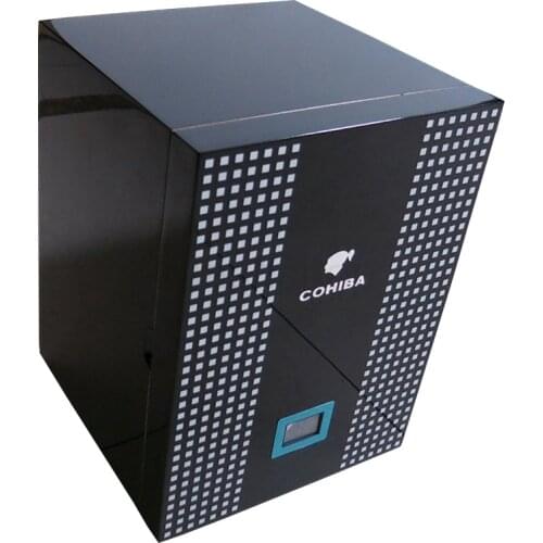 COHIBA High Glossy Finish Spanish Cedar Wood Behike 4 Drawers Humidor Cigar Cabinet Cigars Humidor W/ Hygrometer Humidifier