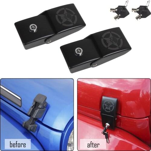 For 2007-2017 for Jeep Wrangler JK Hood Catch Lock Latch Buckle Brackets Skull 2pcs
