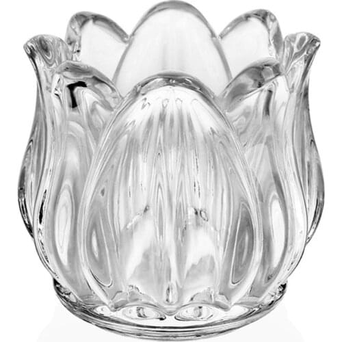 Crystal Flower Candle Holder Glass Cup Candleholder Tealight Pot Candlestick Ornaments Wedding Centerpieces Home Decor