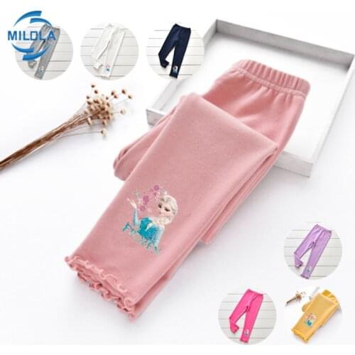 Fashion Baby Girls Pants Cartoon Frozen Princess Elsa Girl Leggings Spring Autumn Cotton Children Trousers Kids Bottoms Clothes