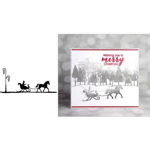 Metal Cutting Dies Merry Christmas Wish Carriage Street Light Scrapbooking Album Paper DIY Cards Crafts Embossing Die Cuts 2019
