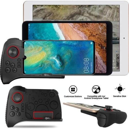 Mobile Game Controller Wireless Bluetooth Gamepad with Trigger+Thumbsticks for Phone Tablets(4"-10") for Android4.0+/iOS11.0