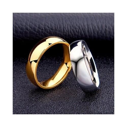 Fashion Simple Smooth Stainless Steel Ring Classic Couple Rings Wedding Engagement Party Design Jewelry Accessaries Wholesale