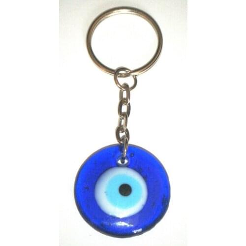 Fashion Jewelry Vintage Blue Turkish Evil Eye Charm Fit Keyrings Key Ring Gift Accessories 20pcs Fast shipping D256