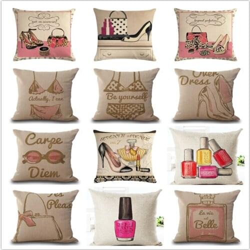 Fashion Cushion Cover Lipsticker Pillow Perfume bottle Decorative Linen Cotton Sofa Car Chair Cushions Throw Pillow cojines