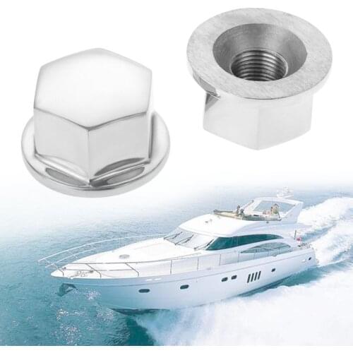 Marine Grade 316 Stainless Steel Kayak Yacht Steering Wheel Mounting Center Hub Dome Nut For Boats Accessories 5/8in - 18 Thread